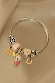 Bracelet - Flower Design Charm Bracelet 100326484 - Turkey
