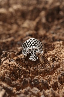 Silver Rings 925 - Skull Pattern Adjustable Ring 100319420 - Turkey