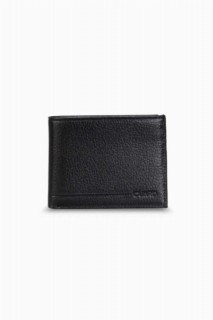 Wallet - Coin Portefeuille horizontal pour homme en cuir noir 100345782 - Turkey