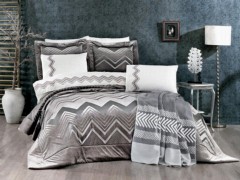 Dowry Bed Sets - Mitgift Land Nova 10-teiliges Bettbezug-Set Grau Schwarz 100332047 - Turkey