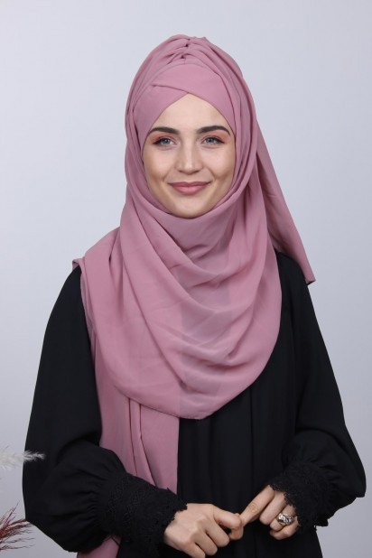 Ready to wear Hijab-Shawl - Bonnet Shawl Dried Rose 100285152 - Turkey