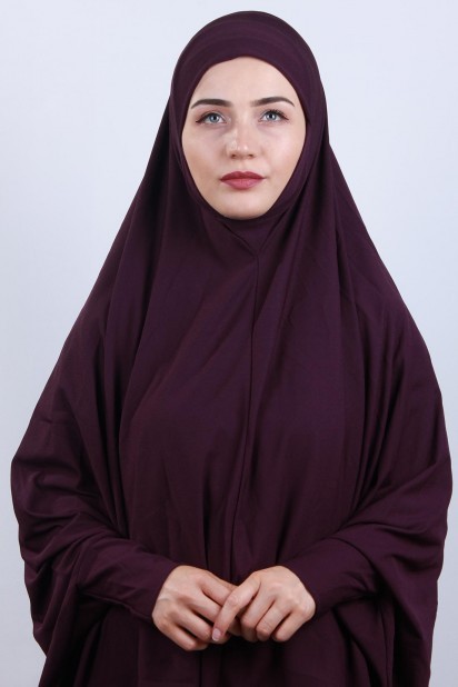 Ready to wear Hijab-Shawl - 5XL Veiled Hijab Purple 100285105 - Turkey