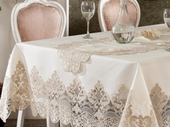 French Guipure Ruby Table Cloth Set 26 Pieces 4 Colors 100280271
