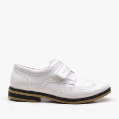 Titan Classic Cream Patent with Velcro Young Men's Shoes 100278499