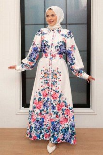 Daily Dress - Patterned Hijab Dress 100340913 - Turkey
