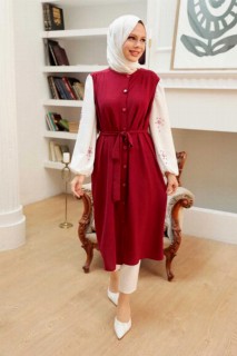 Tunic - Claret Red Hijab Tunic 100340558 - Turkey