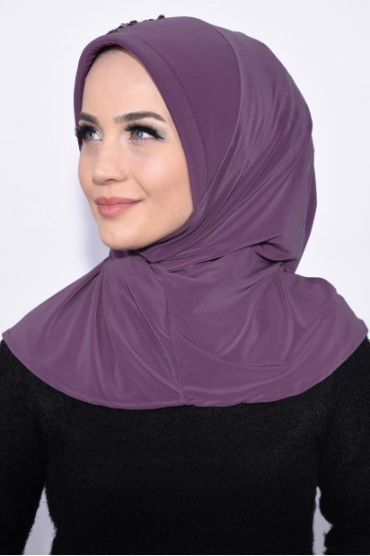 Practical Sequin Hijab Dark Dried Rose 100285507