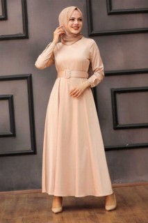 Clothes - Salmon Pink Hijab Dress 100338038 - Turkey