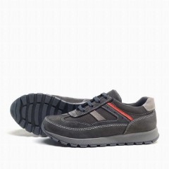 Genuine Leather Gray Lace up Boy's Sports School Shoe 100278789