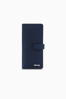 Men - Guard Dark Blue Leather Phone Wallet with Card and Money Slot 100345665 - Turkey