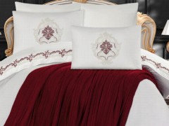 Valeria Blanket Double Duvet Cover Set Claret Red 100330355