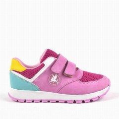 Genuine Leather Pink Velcro Girl's Anatomic Sports Shoes 100278821