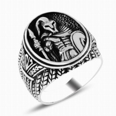 Stoneless Rings - Sparta Silver Ring 100346791 - Turkey
