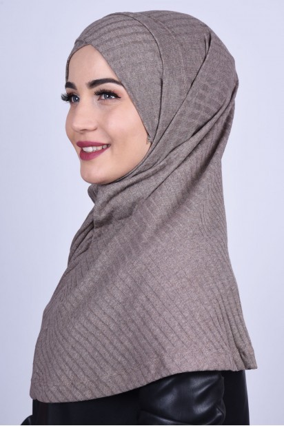 Cross Bonnet Knitwear Hijab Mink 100285232