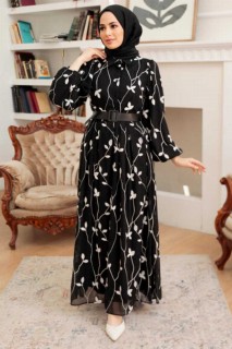 Daily Dress - Black Hijab Dress 100341520 - Turkey