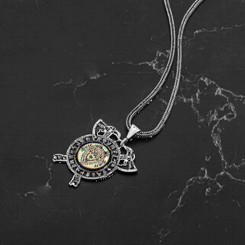 Necklace - Gokturk Engraved Name Writable Silver Necklace 100349798 - Turkey