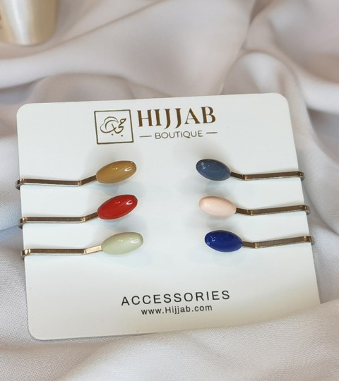 Hijab Accessories - 4 pcs Muslim Hijab Clip Scarf 100298842 - Turkey