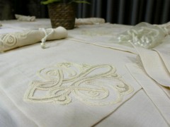 Handcrafted French Lace 34 Piece Placemat Cappucino 100330823