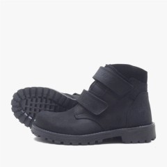 Sentor Black Fur Genuine Leather Velcro Children's Boots 100278657