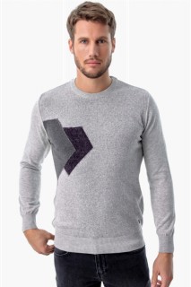 Mix - Men's Grimel Cycling Crew Neck Dynamic Fit Comfortable Cut Pattern Knitwear Sweater 100345086 - Turkey