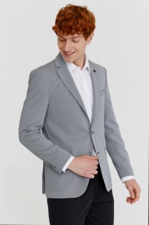 Men's White Toledo Slim Fit Slim Fit Bag Pocket Patterned 6 Drop Jacket 100350603