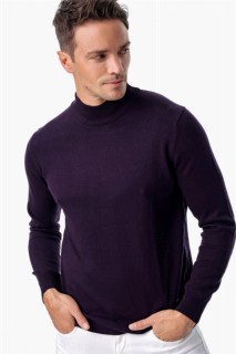 Mix - Men's Purple Dynamic Fit Basic Half Turtleneck Knitwear Sweater 100345073 - Turkey
