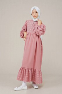 Young Girl Tassel Detailed Pompom Dress 100352559