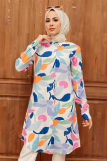 Tunic - Patterned Hijab Tunic 100340405 - Turkey