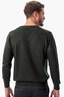 Men Khaki Dynamic Fit Basic V Neck Knitwear Sweater 100345084