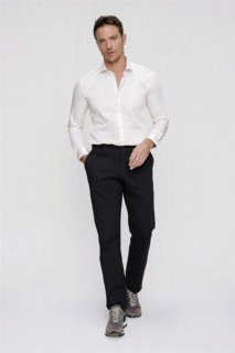 Mens Black Glasgow Dynamic Fit Casual Side Pocket Cotton Linen Trousers 100350630