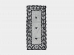 Table Runner - Knitted Panel Pattern Console Cover Delicate Black 100259223 - Turkey