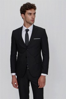 Men's Black Vest Jacquard Slim Fit Slim Fit 6 Drop Suit 100350999
