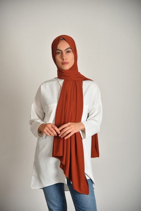 Woman Bonnet & Hijab - Châle soie de médine Vibe couleur cannelle - Turkey