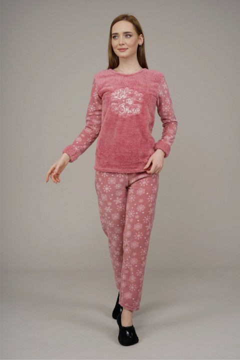Lingerie & Pajamas - Women's Snowflake Detailed Pajamas Set 100342499 - Turkey