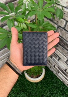 Wallet - Guard Knitted Printed Navy Blue Leather Card Holder 100345511 - Turkey