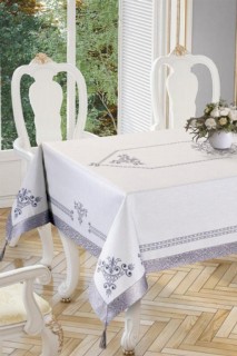 Tulip Printed Rectangle Table Cloth Silver 100258320
