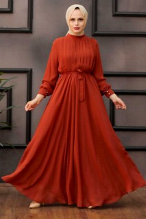 Daily Dress - Terra Cotta Hijab Dress 100337870 - Turkey