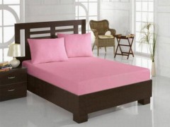 Bed sheet - شرشف سرير مطاطي مفرد من القطن الممشط وردي 100259132 - Turkey