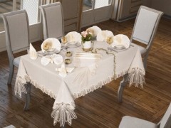 Table Cover Set - Nappe Pride 26 Pièces Crème 100260107 - Turkey
