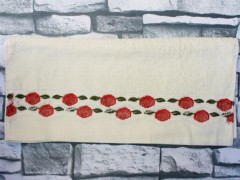Dowry Land Red Flower Embroidered Dowery Towel Cream 100330301