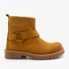Zippered Genuine Leather Yellow Boots Unisex for Children Chiron 100278660