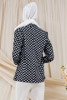 Women's Double Breasted Collar Sleeves Pleated Blazer Jacket 100326104