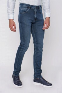 pants - بنطلون جينز سمارا ديناميكي بني للرجال ذو قصة ضيقة 5 جيوب من الجينز 100351351 - Turkey