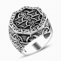Stoneless Rings - Knitted Model Silver Ring 100346799 - Turkey