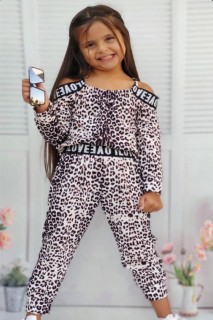 Outwear - Mädchen Junge Liebe Geschrieben Leopard Bottom Top Suit 100328696 - Turkey