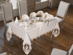 Table Cover Set - Nappe Kösem 26 Pièces Crème 100260109 - Turkey