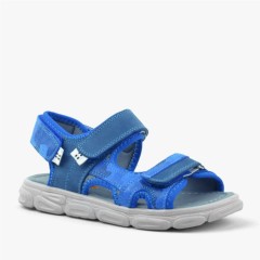 Sandals & Slippers - Wisps Genuine Leather Blue Camouflage Kids Sandals 100352426 - Turkey