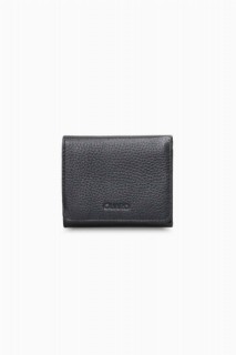 Leather - Black Folding Leather Men's Wallet 100346015 - Turkey