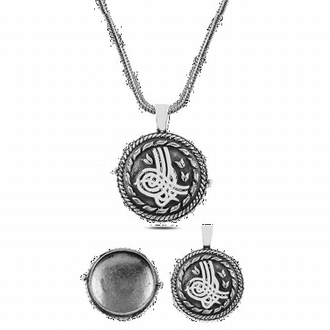 Necklace - عقد تميمة فضة منحني عثماني عتيق من طراز 100346786 - Turkey