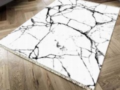 Carpet - Non-Slip Base Digital Print Velvet Carpet Crack Wall White 150x220 Cm 100260408 - Turkey